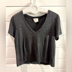 🖤 ARTLOVE Paris – T-shirt en lin noir brillant – L